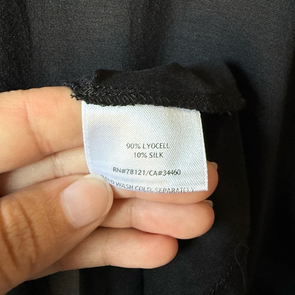 Eileen Fisher Women's Black Lagenlook Tunic Assymetric Blouse - Picture 2 of 4